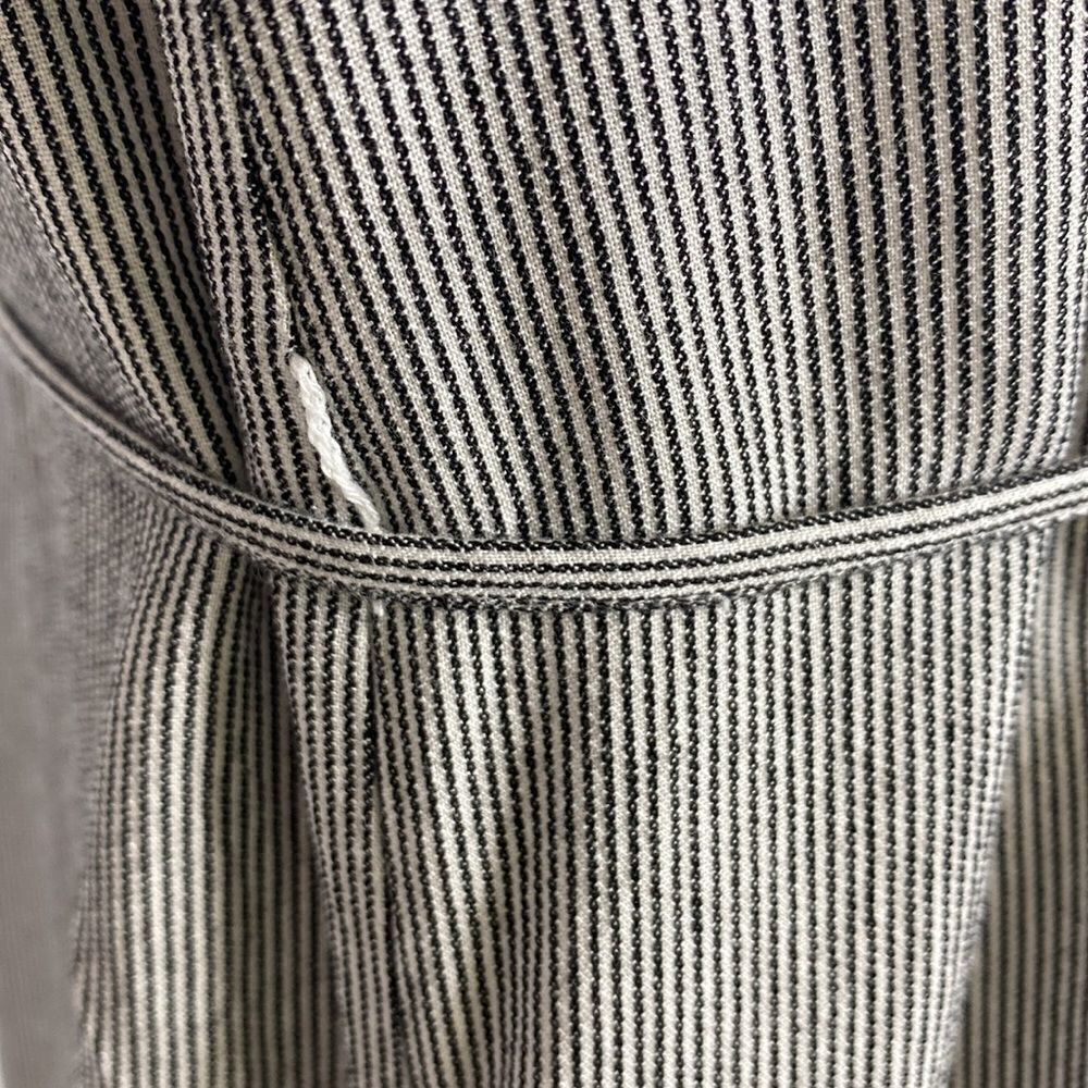 Loft Smocked Off Shoulder Belted Shift Dress W/Pockets Black / Cream Small - Picture 8 of 11